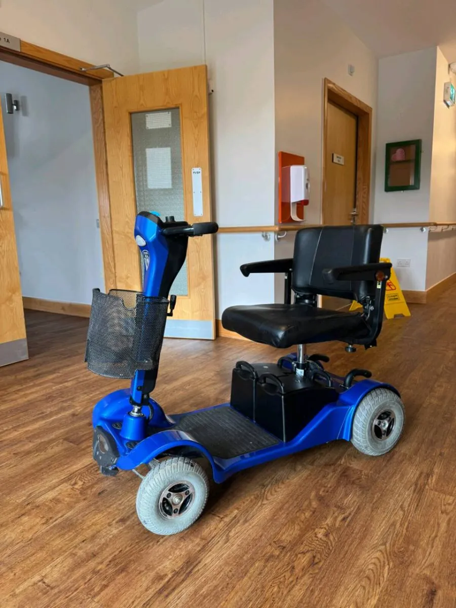 Sterling Blue Mobility Scooter with Basket - Image 1