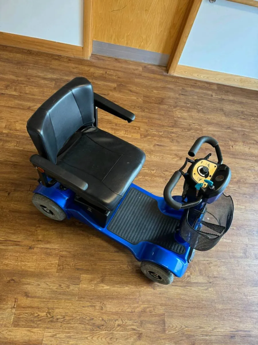 Sterling Blue Mobility Scooter with Basket - Image 2