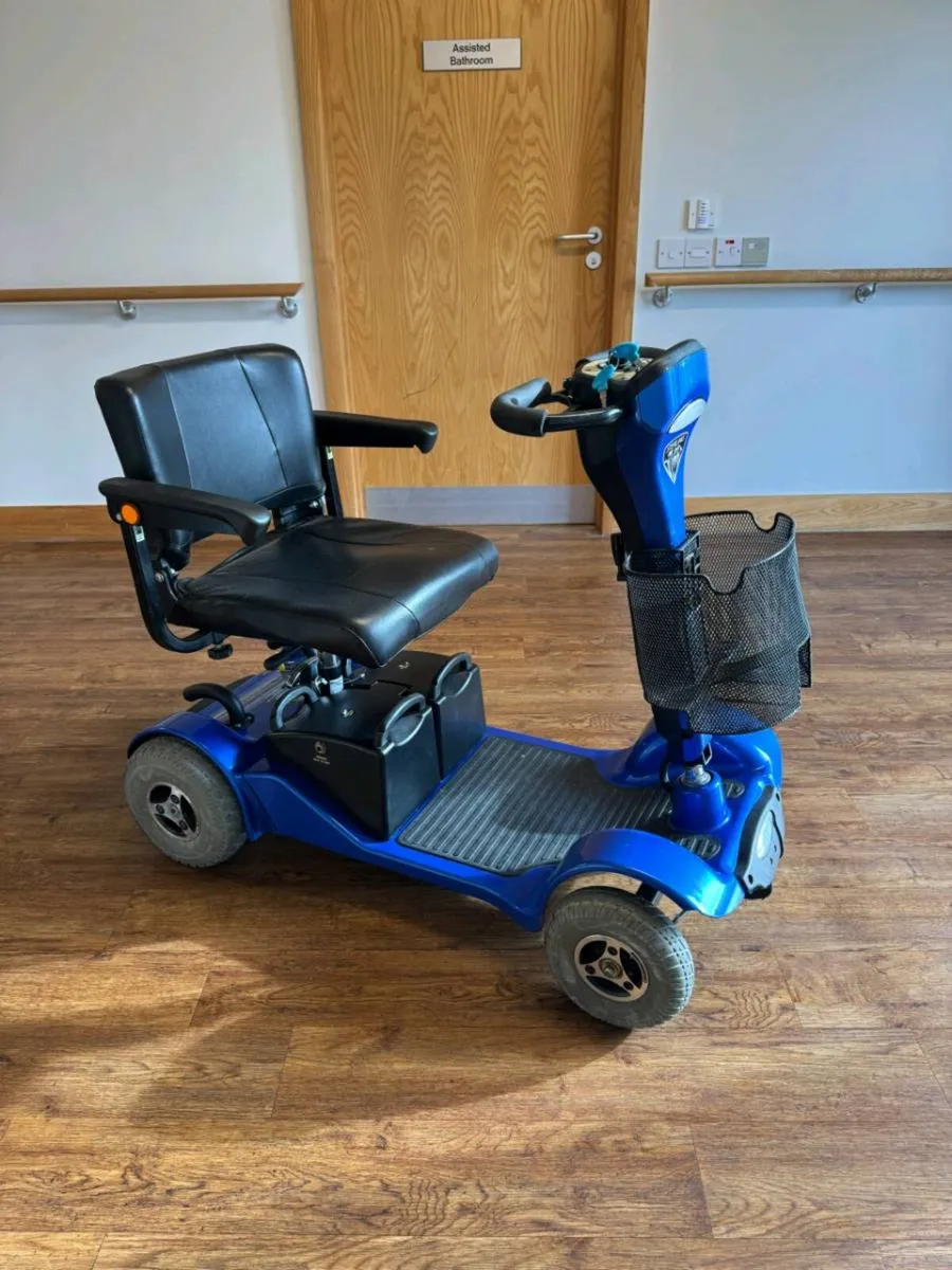 Sterling Blue Mobility Scooter with Basket - Image 4