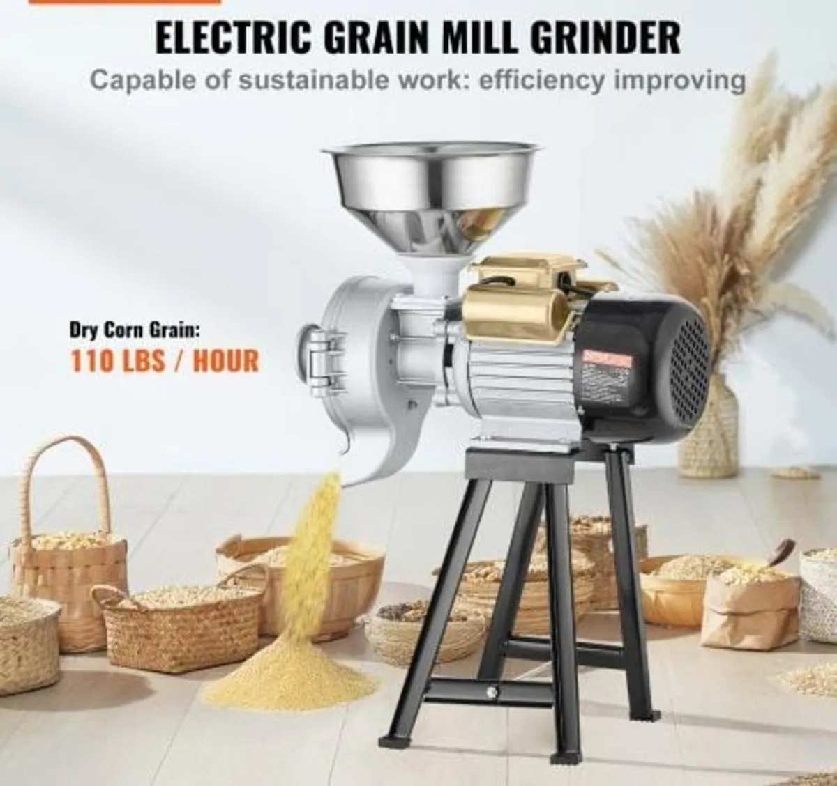 Electric Grain Mill Grinder, 3000W Spice Grinders, - Image 3