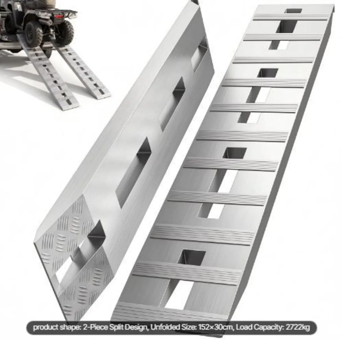 152.4 x 30.5 cm Aluminum Trailer Ramps - Image 1