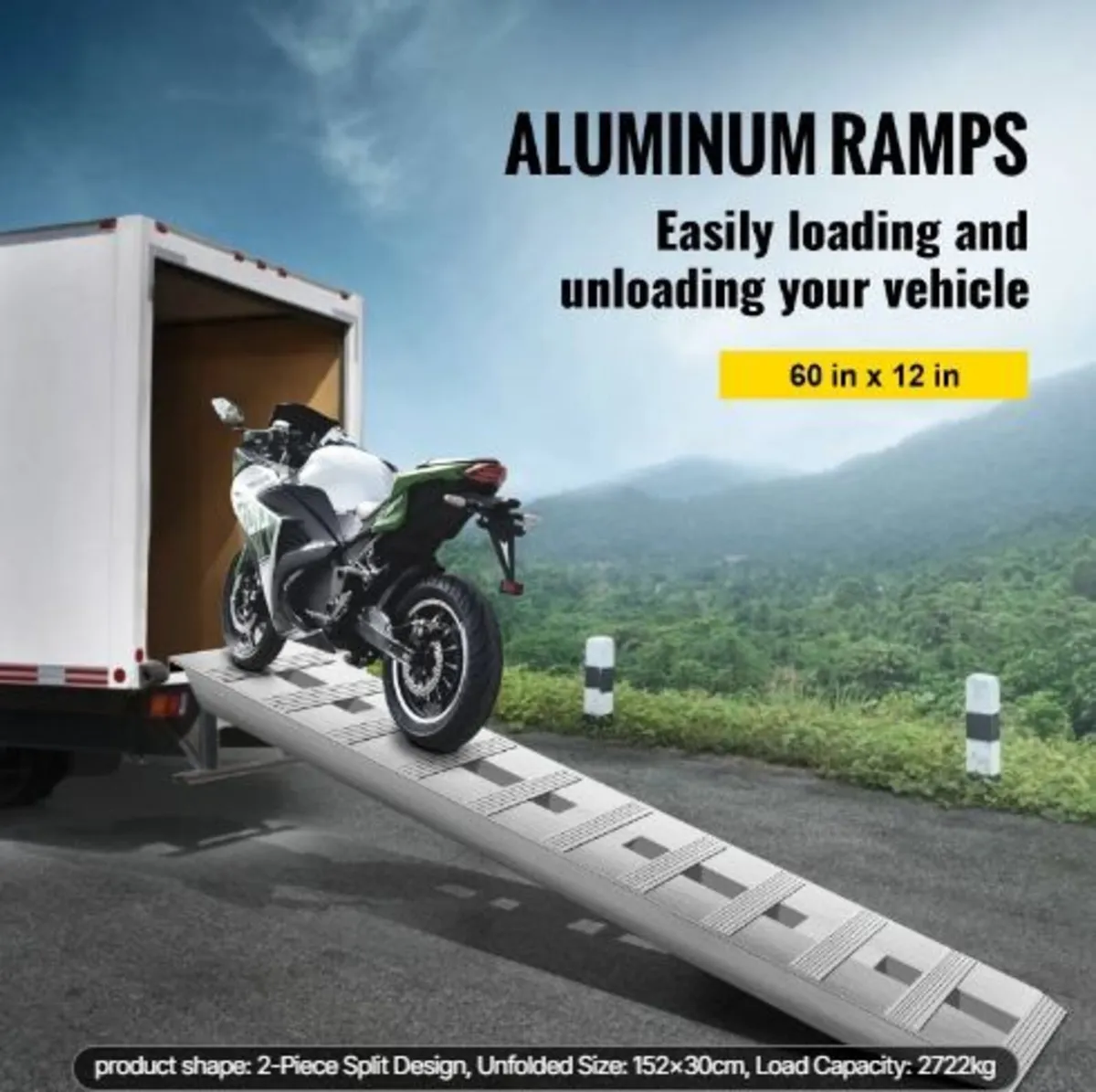 152.4 x 30.5 cm Aluminum Trailer Ramps - Image 3
