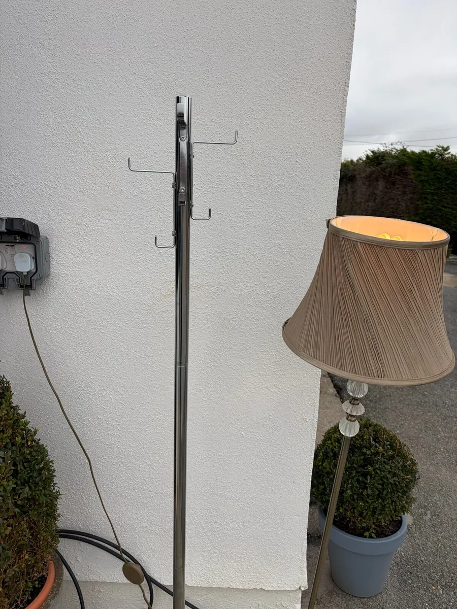 crome heavy duty coat stand + standing lamp - Image 3