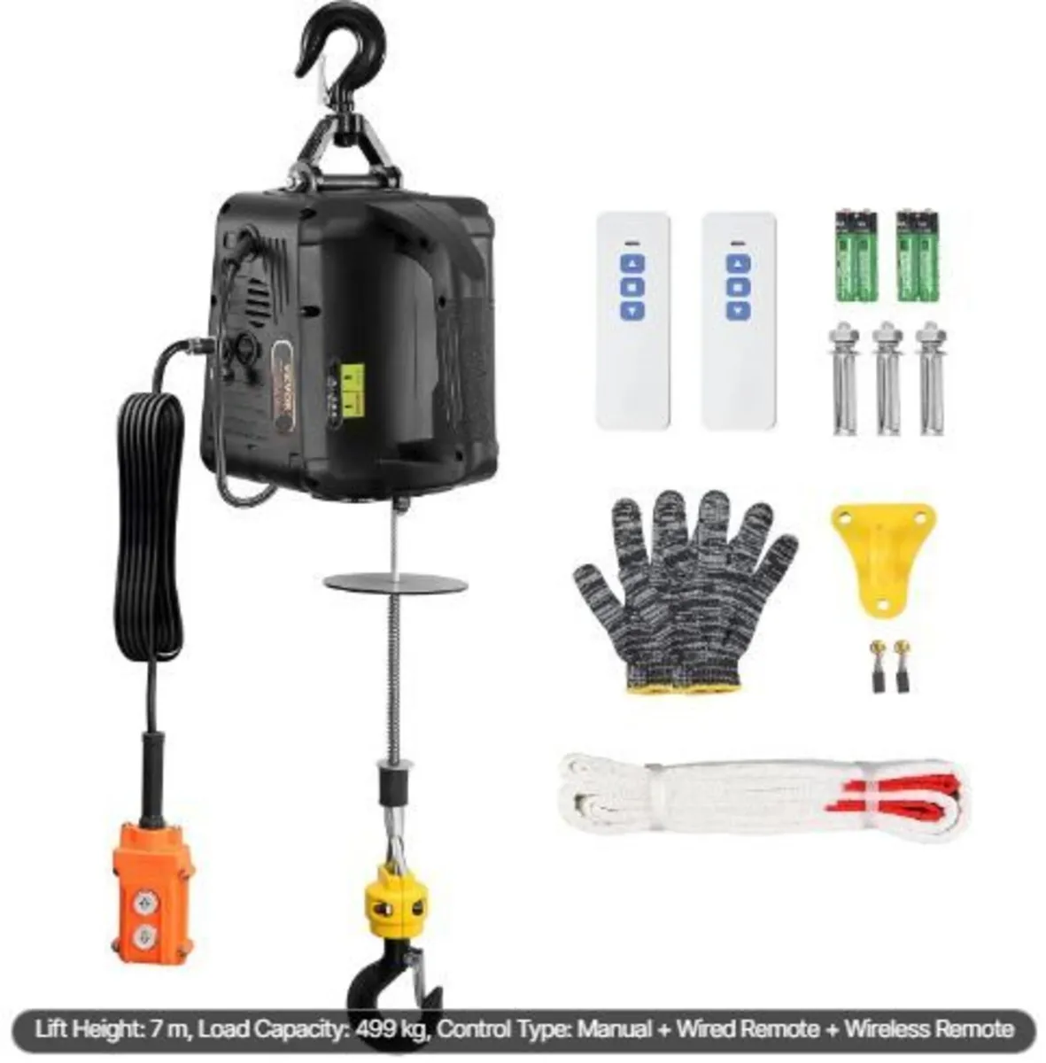 3-in-1 Portable Electric Hoist Winch 499 kg - Image 1