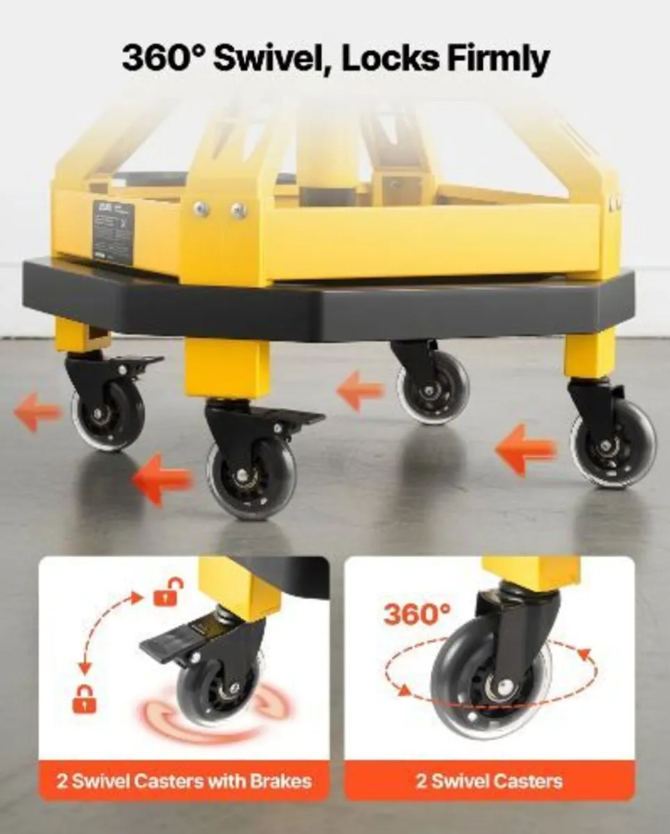 Rolling Shop Stool with Wheels, 500-650 mm - Image 2