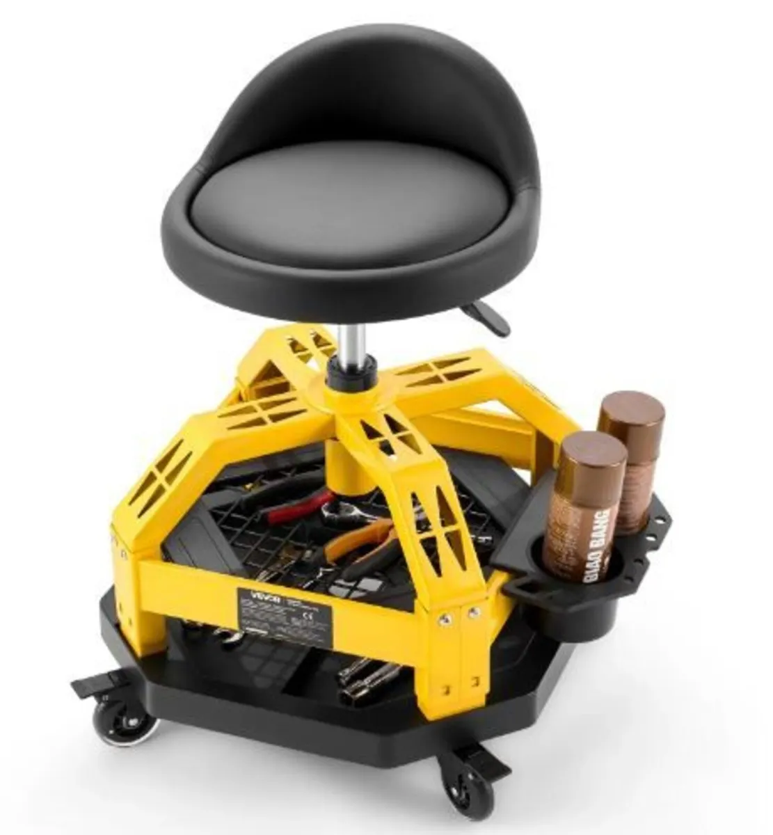 Rolling Shop Stool with Wheels, 500-650 mm - Image 4