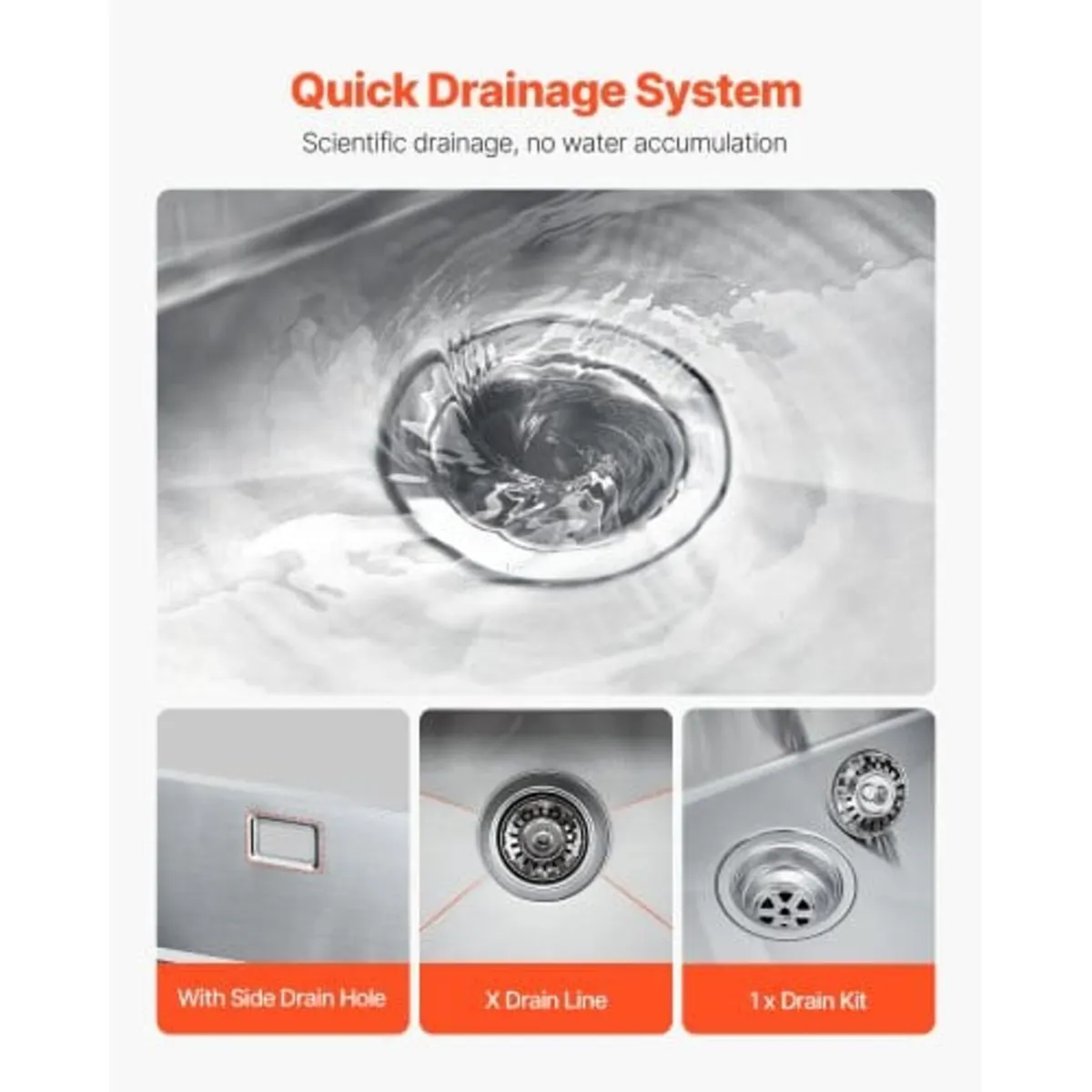 76cm Kitchen Sink Workstation, 304 Stainless Steel - Image 2