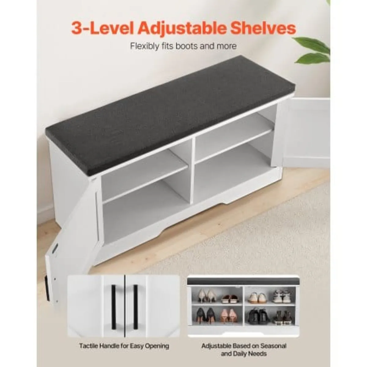 Shoe Storage Bench, 1000 x 355 x 460 mm Shoe Organ - Image 3