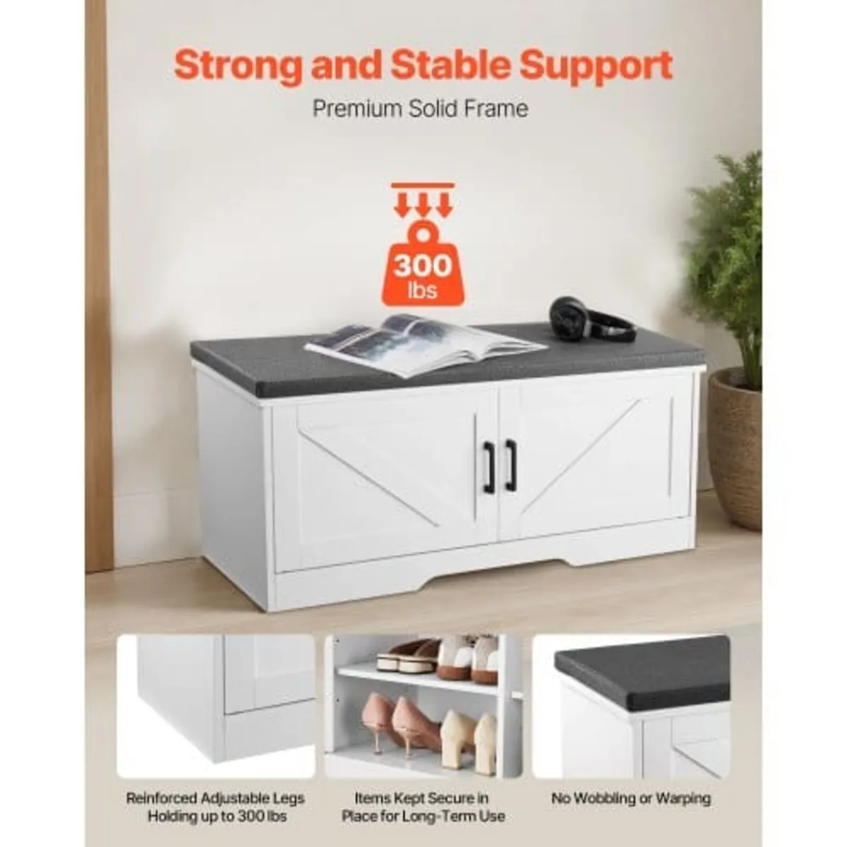 Shoe Storage Bench, 1000 x 355 x 460 mm Shoe Organ - Image 4