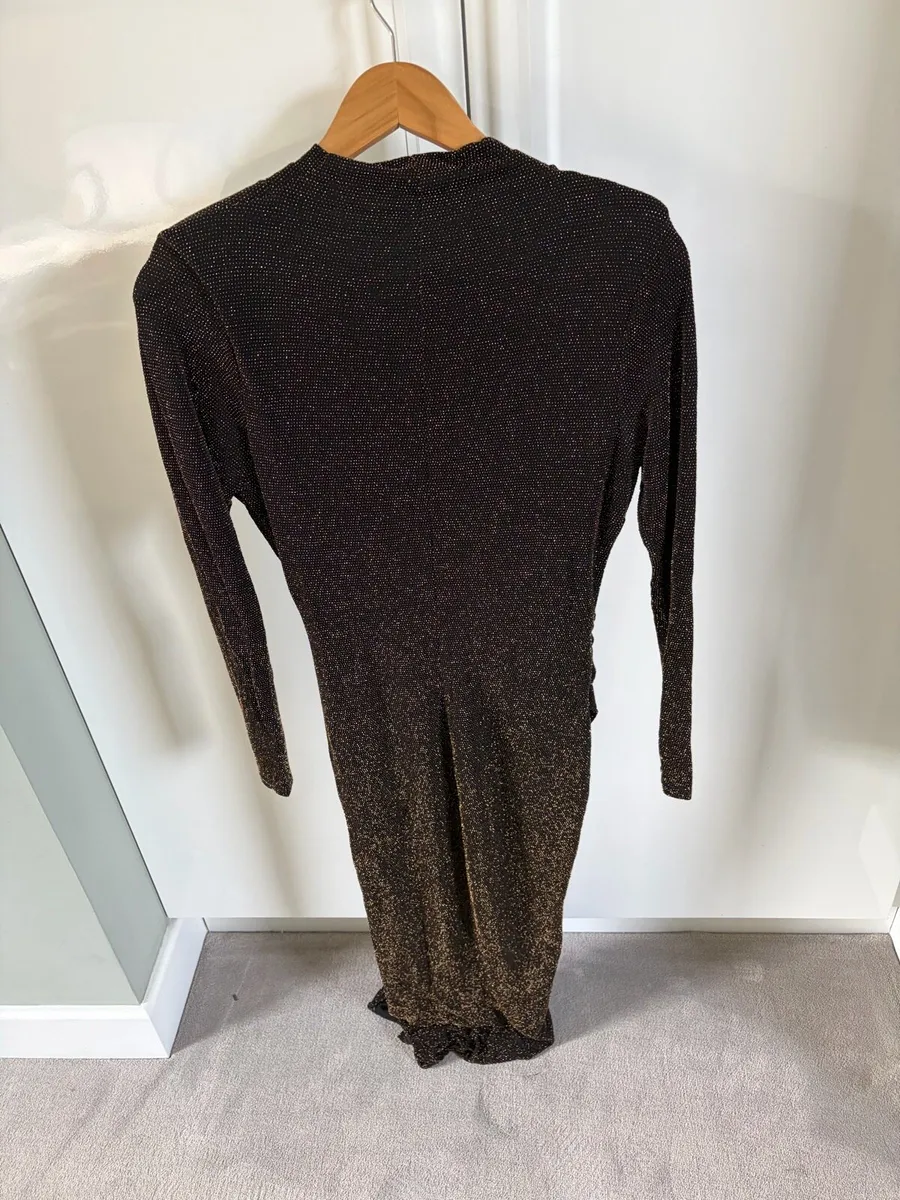 Forever Unique long black/gold dress - Image 2