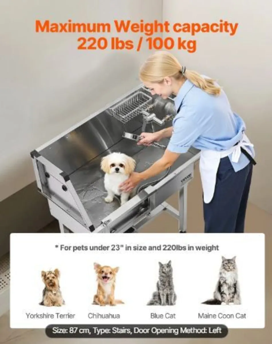 86.4 cm Stainless Steel Dog Washing Station - Image 2