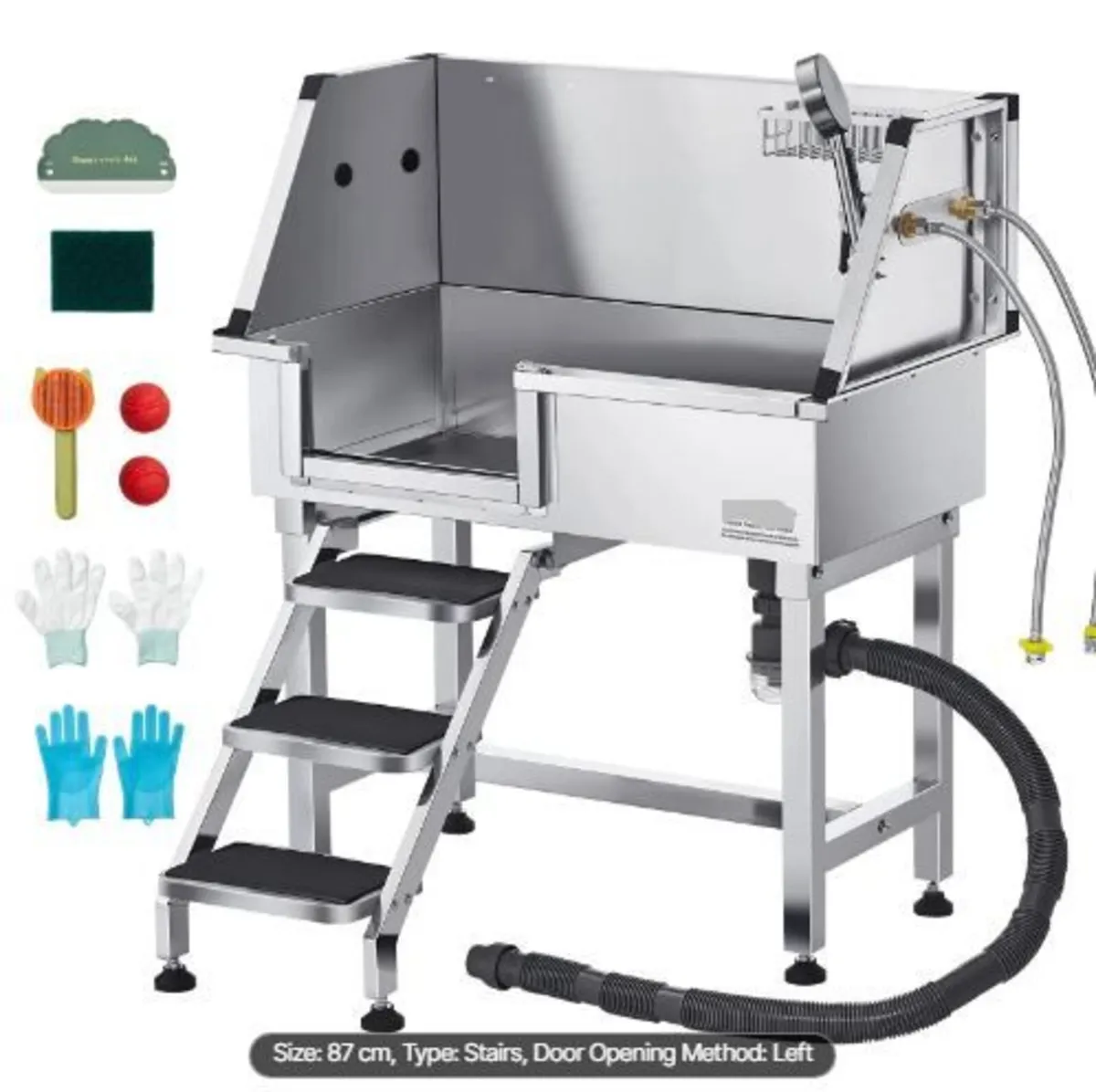 86.4 cm Stainless Steel Dog Washing Station - Image 3