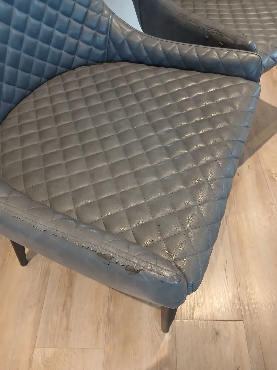 Kitchen dining chairs Ottowa x2 pu faux leather gr - Image 2