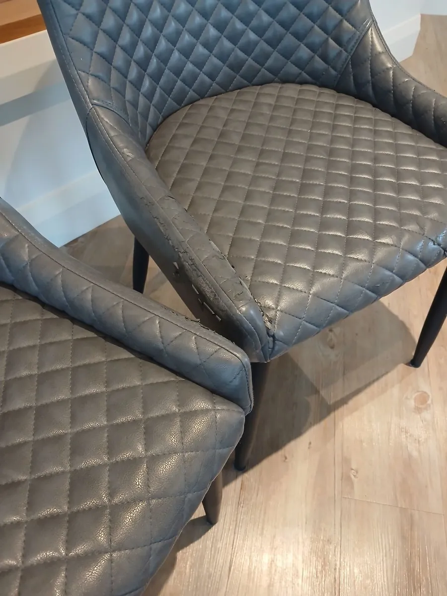Kitchen dining chairs Ottowa x2 pu faux leather gr - Image 3