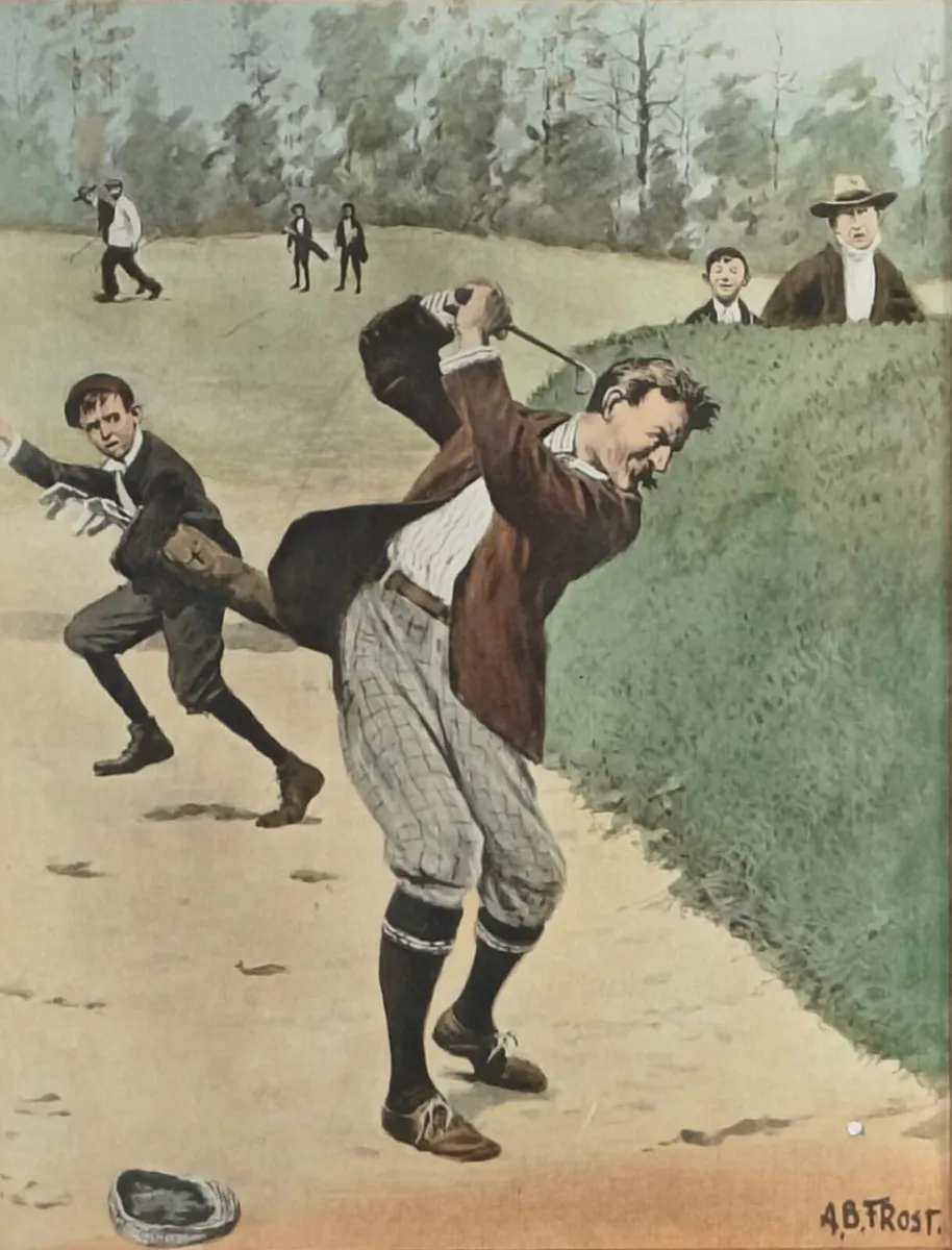 A. B. Frost Framed Golf Art Print, "Temper" - Image 3