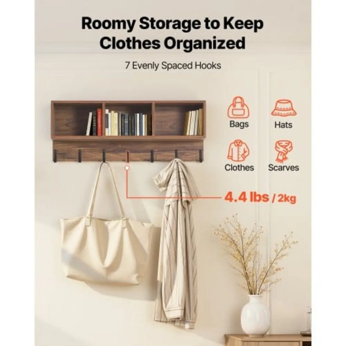 Coat Rack with Shoe Bench, 3-in-1 Shoe Coat Rack C - Image 2