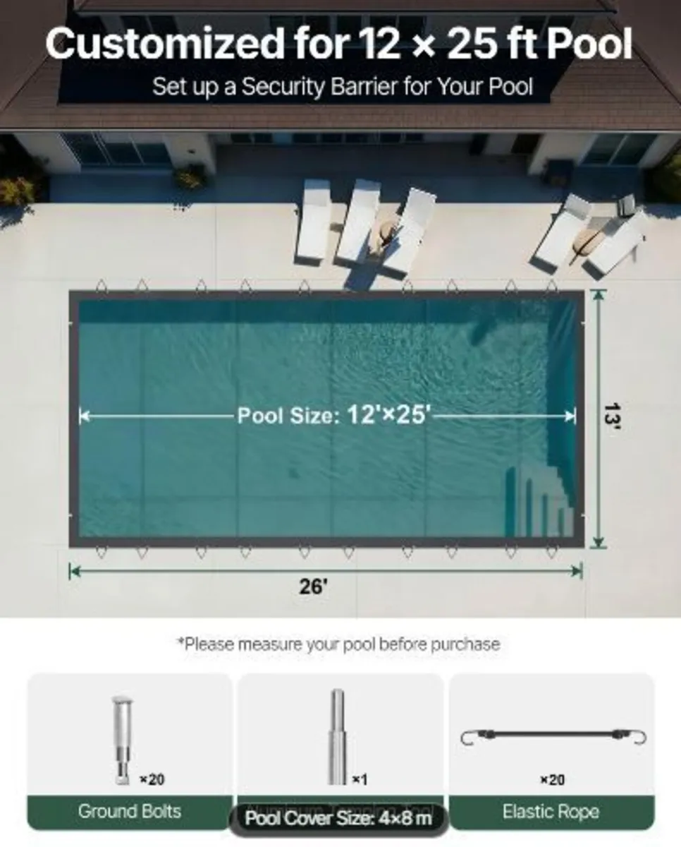 Pool Safety Cover, 4 x8 m In-ground Pool - Image 1