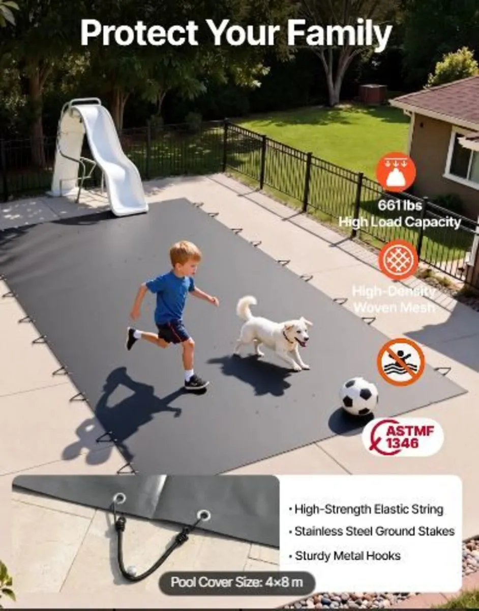 Pool Safety Cover, 4 x8 m In-ground Pool - Image 2