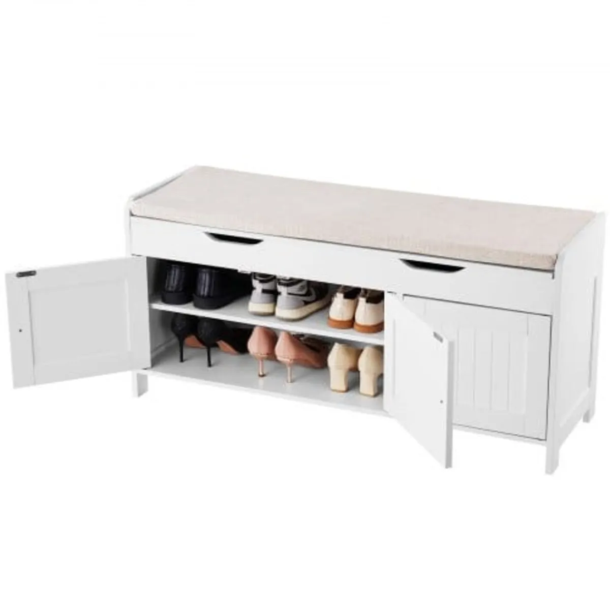 Shoe Bench, 1050 x 350 x 503 mm Entryway Bench wit - Image 1