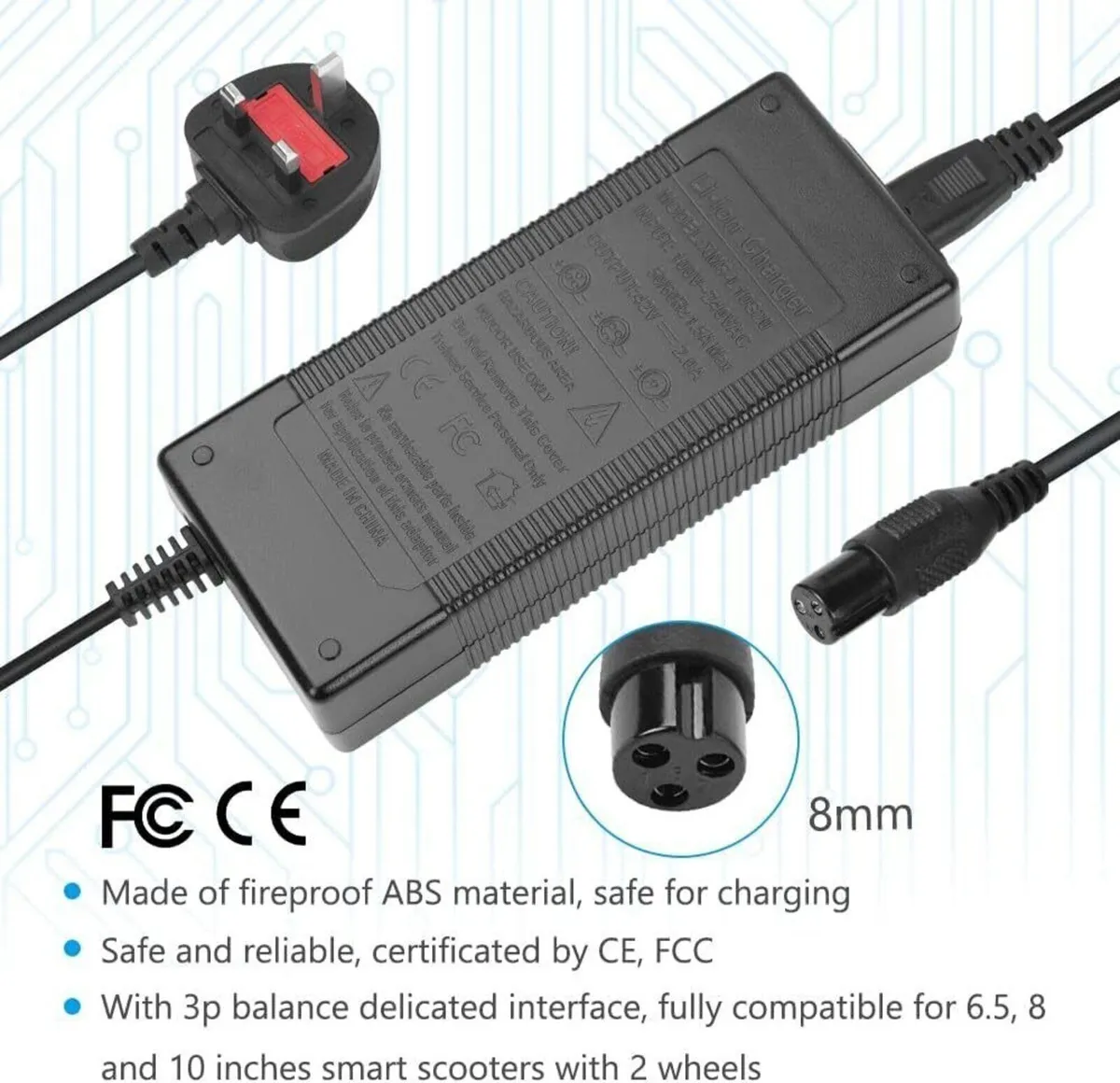 Scooter & Hoverboard Charger Power Adapter - Image 3