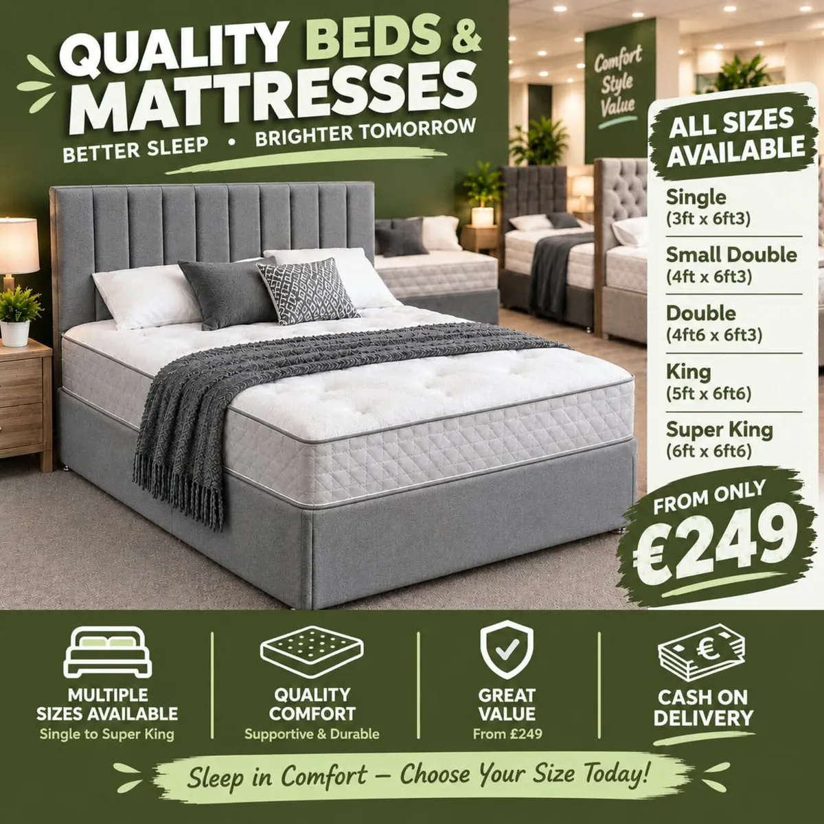 Double bed and mattress