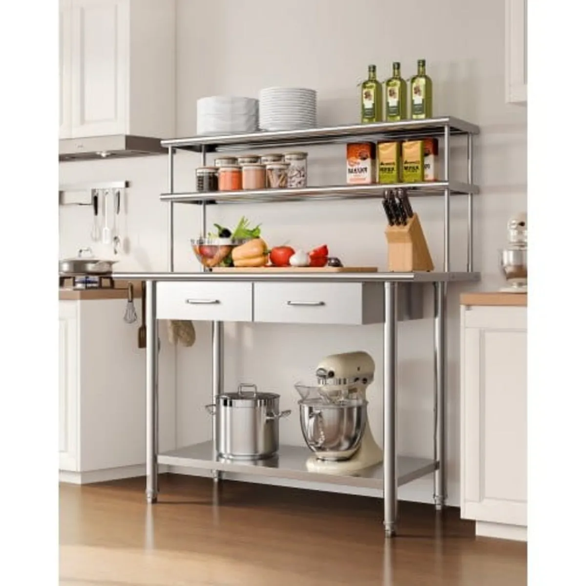Stainless Steel Work Table, 61x122 cm Food Prep Ta - Image 2