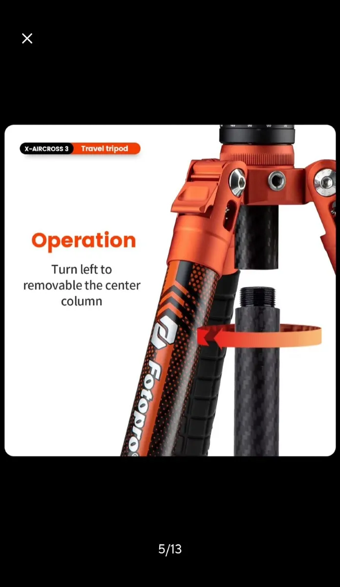 Fotopro Lightweight Travel Tripod Portable Carbon - Image 3