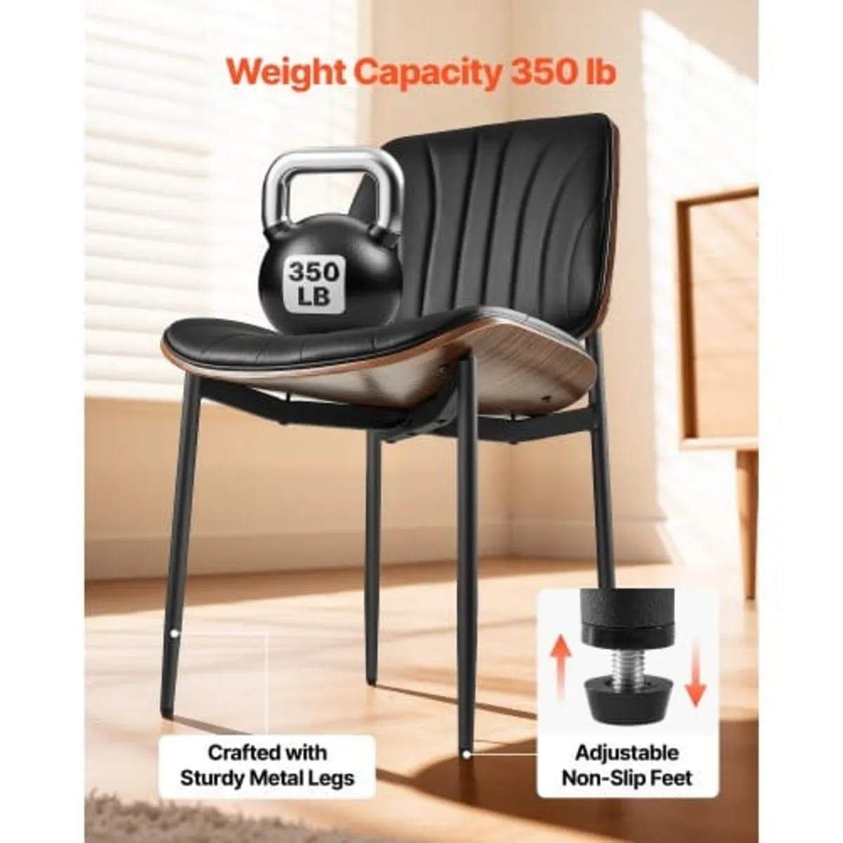 Modern Dining Room Accent Chairs Set of 4, Upholst - Image 2