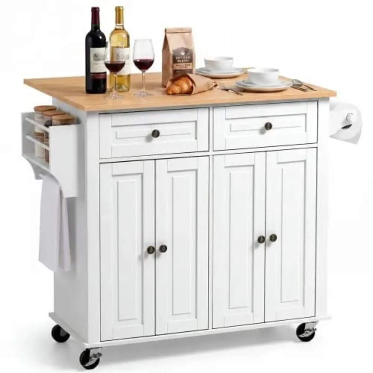 Kitchen Island Cart with Storage, 1107 mm Wide Mob - Image 1