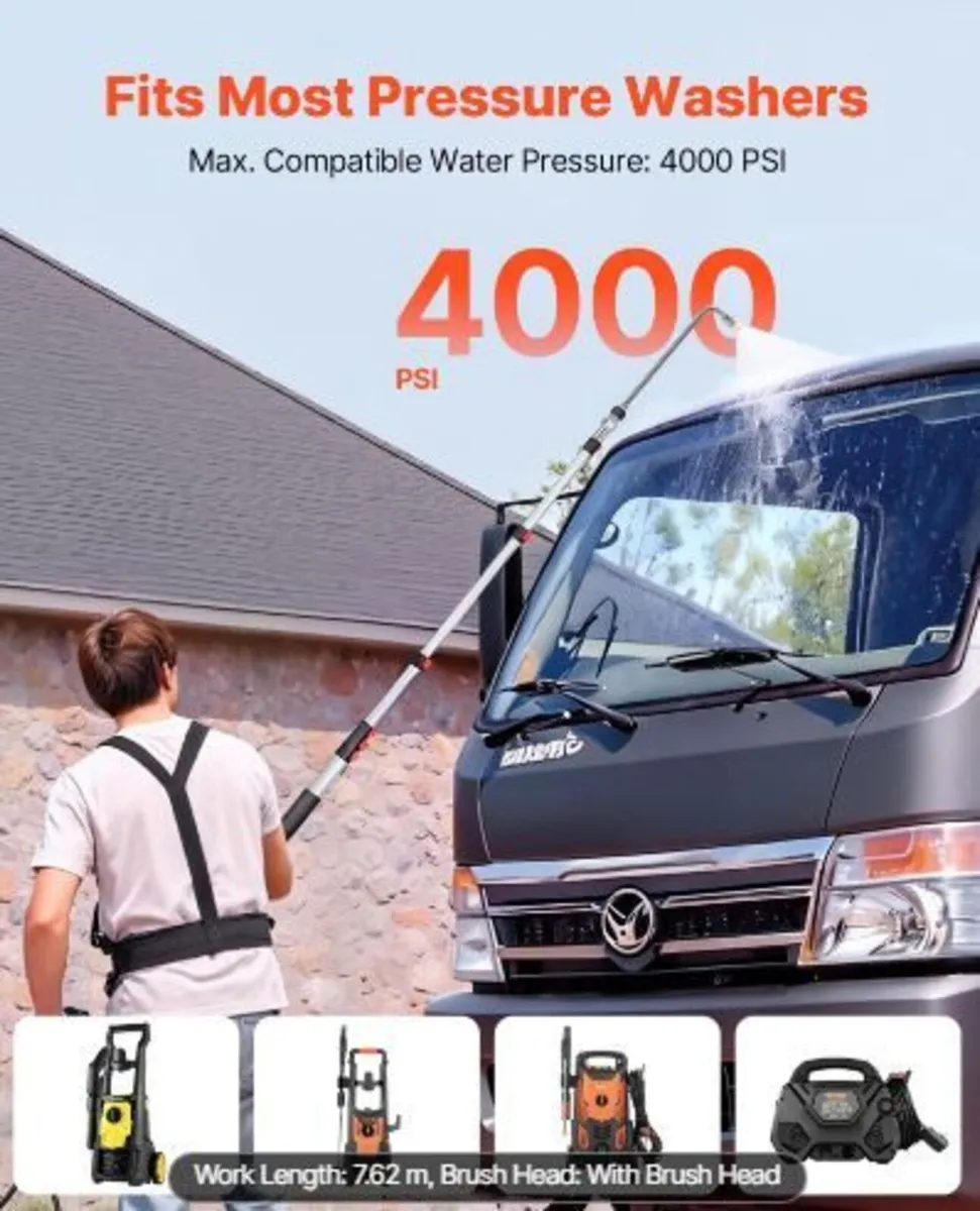 7.62 m Pressure Washer Telescoping Wand - Image 2