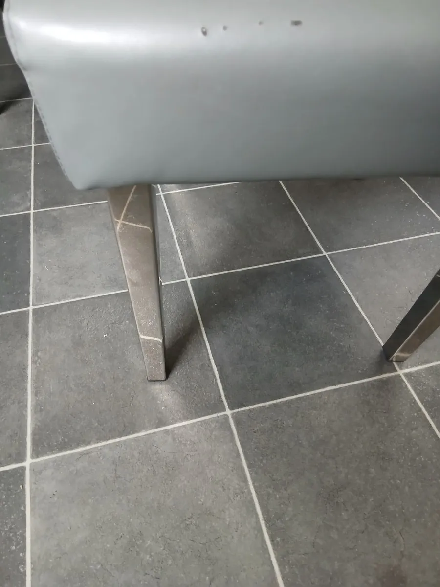 6 grey leather kitchen chairs - Image 3