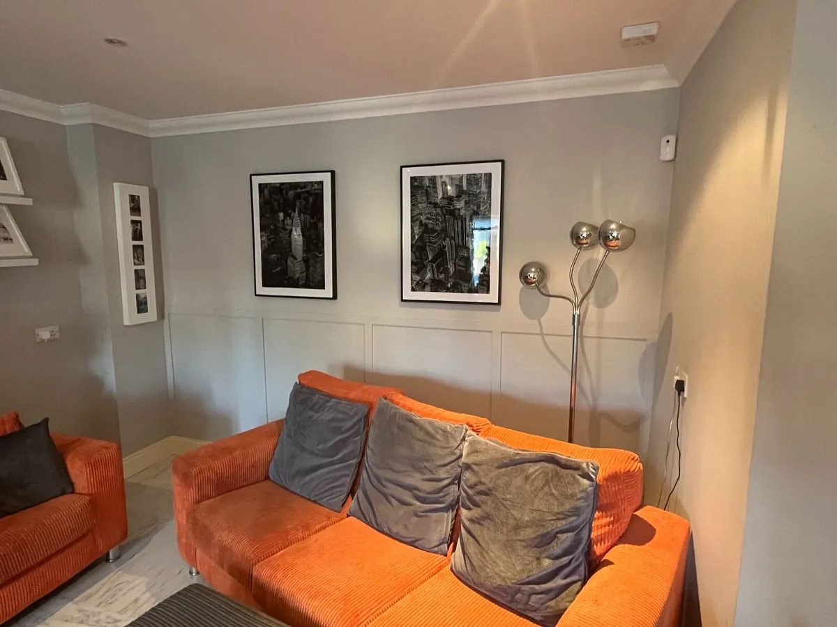 Orange Sofa Set - Perfect Condition (no rips) - Image 2
