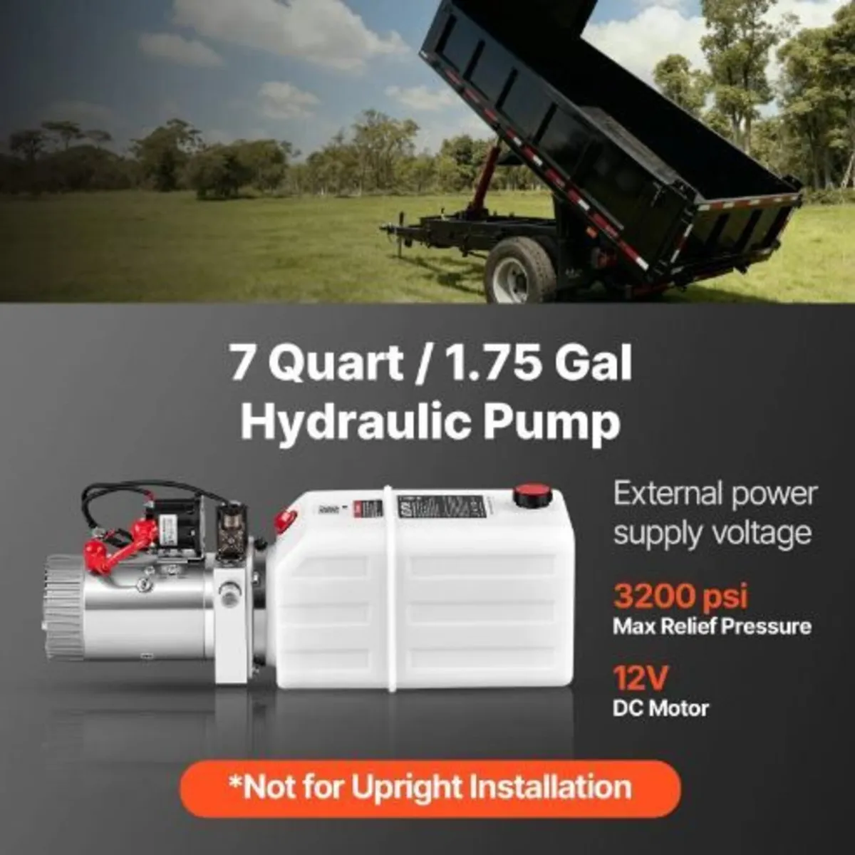 7L Hydraulic Pump, Single Acting Dump - Image 2