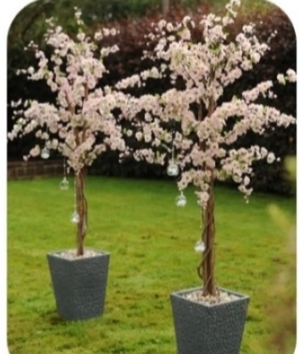 Artificial cherry blossom trees white/pink - Image 2
