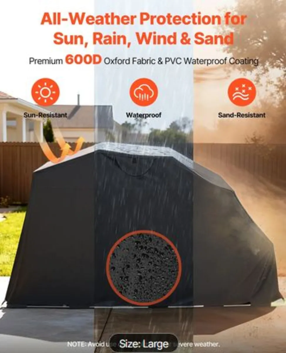 Motorcycle Storage Shelter with Security Lock,600 - Image 3