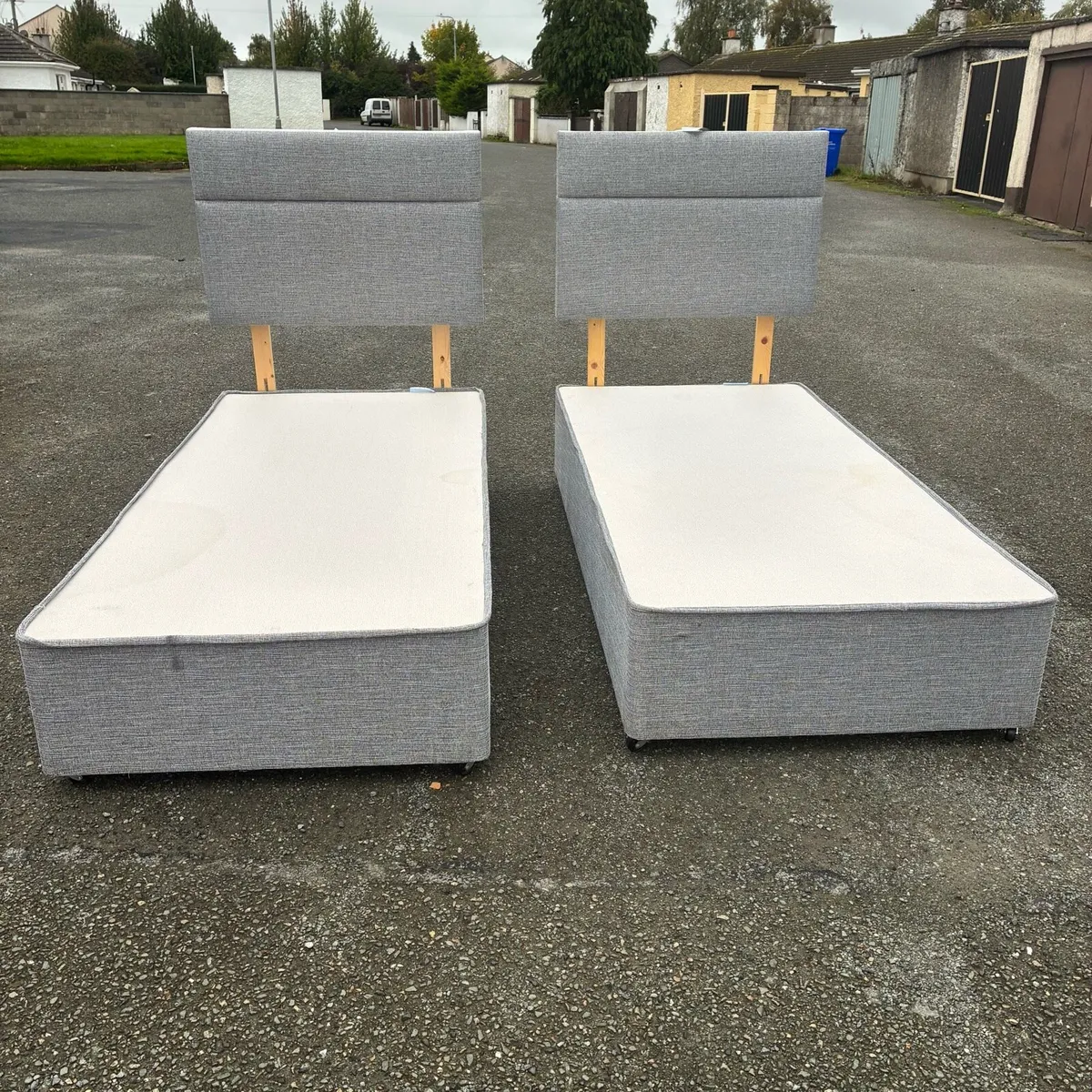 2 Grey Single base 2 Drawers & Headboard €120 each - Image 4