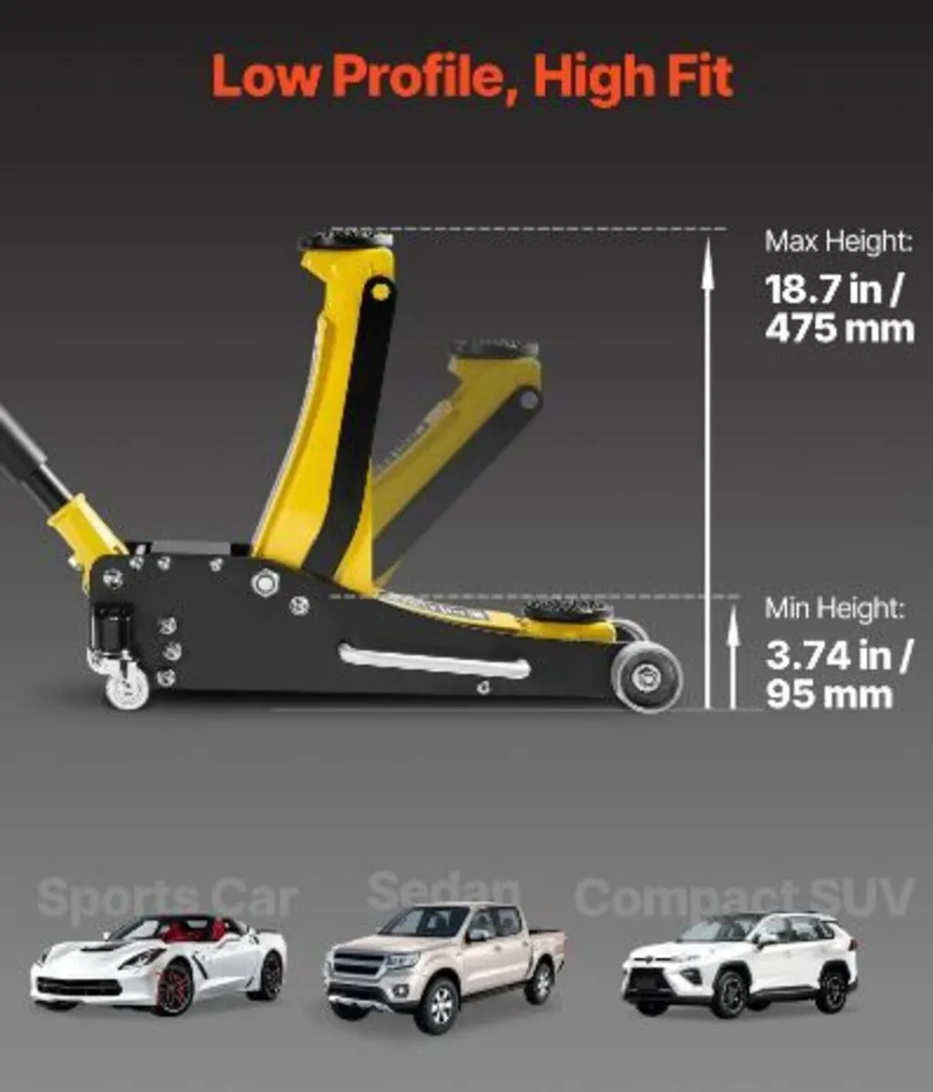 Low Profile Floor Jack, 2.5 Ton Capacity - Image 4