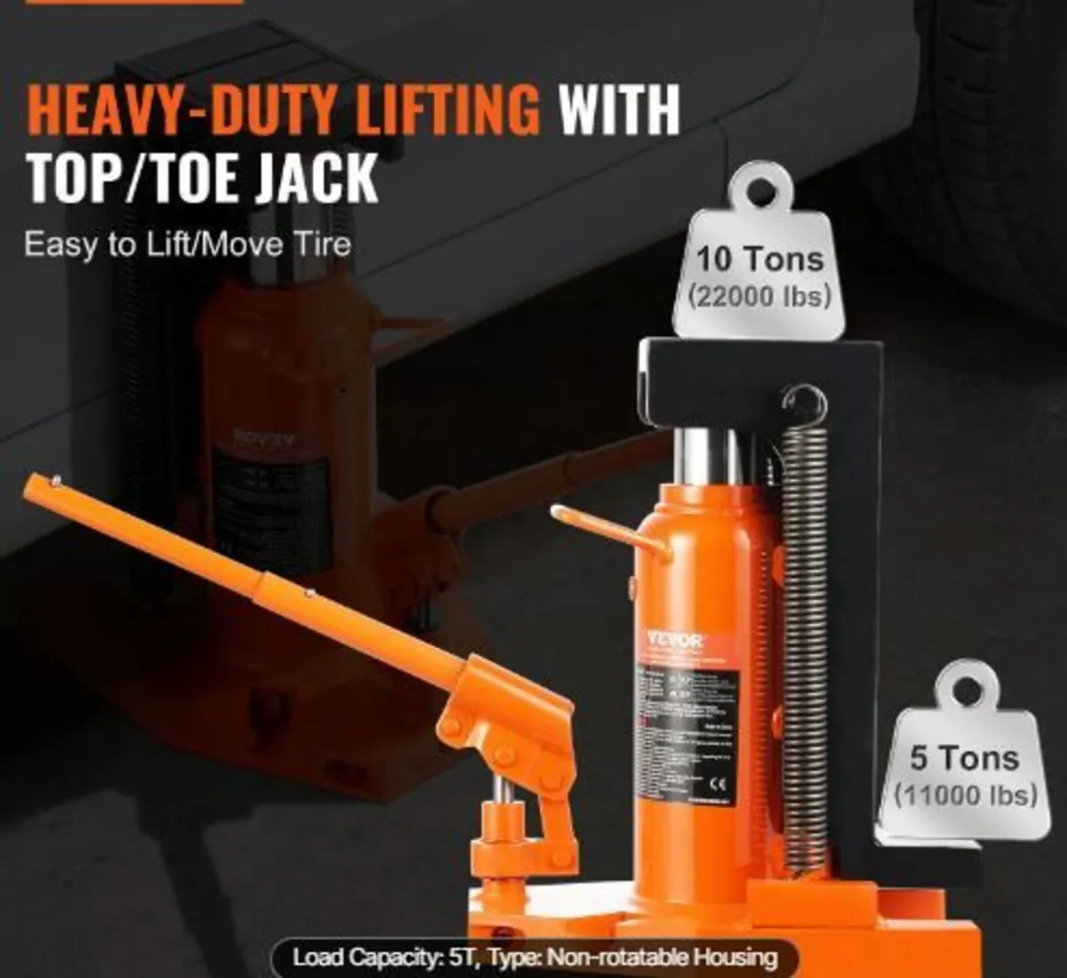 Hydraulic Toe Jack, 5 Ton/4536 kg On Toe - Image 2