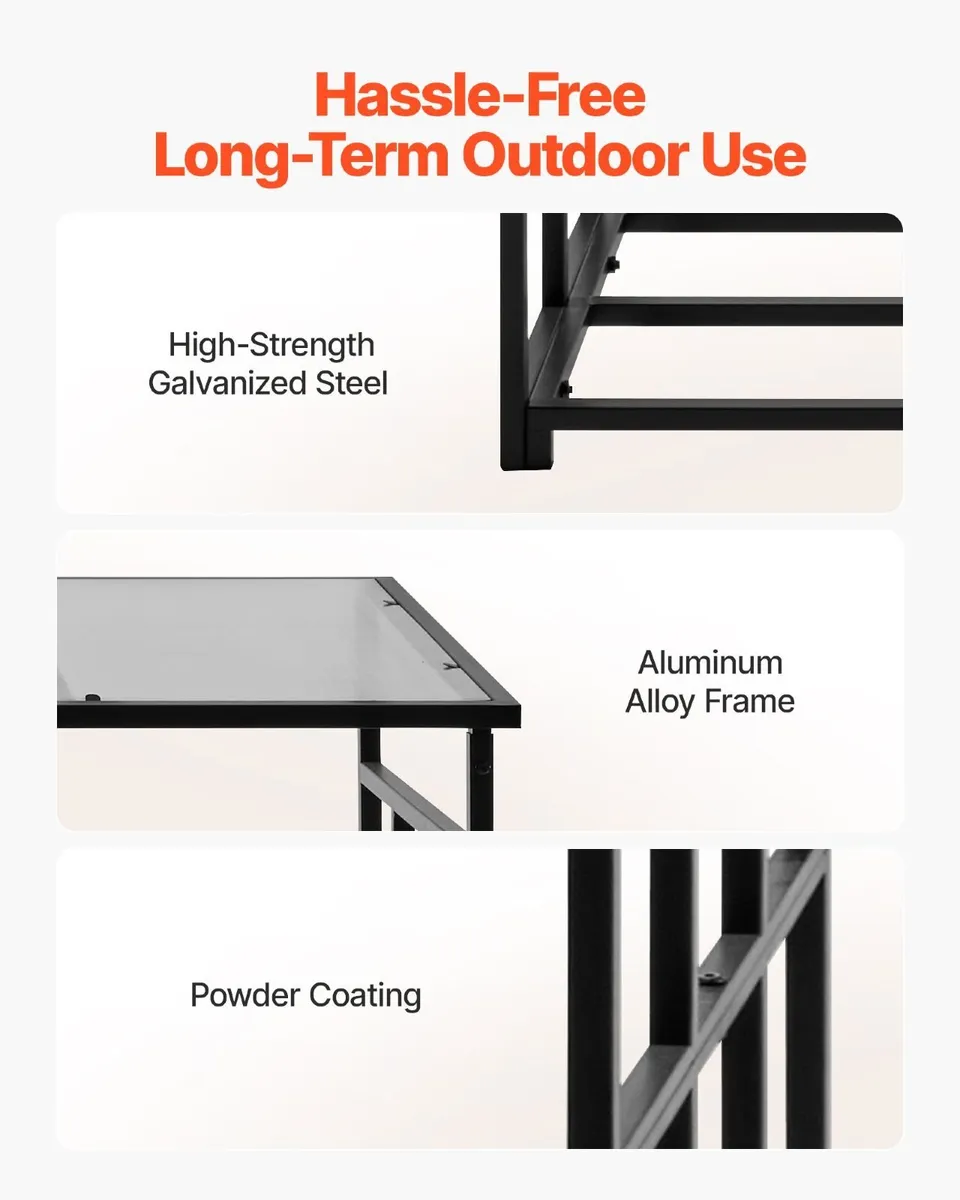 Outdoor Firewood Rack with Roof 143cm - Image 3