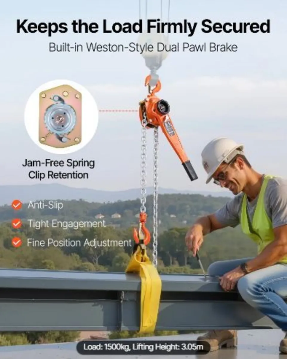 Manual Lever Chain Hoist, 1-1/2T 1500KG - Image 4