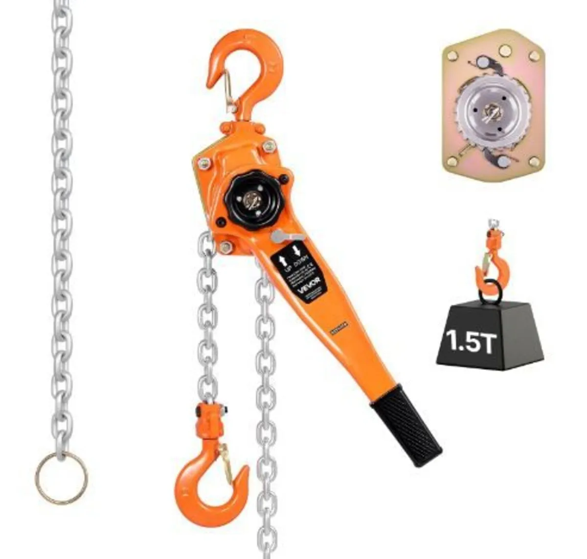 Manual Lever Chain Hoist, 1-1/2T 1500KG - Image 1