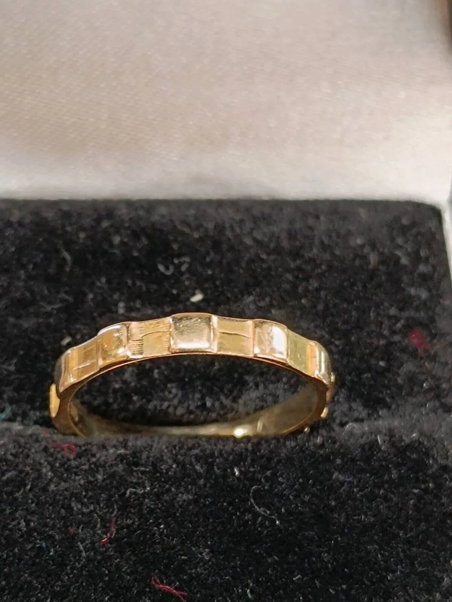 14k Yellow Gold Rosary Ring - Image 2