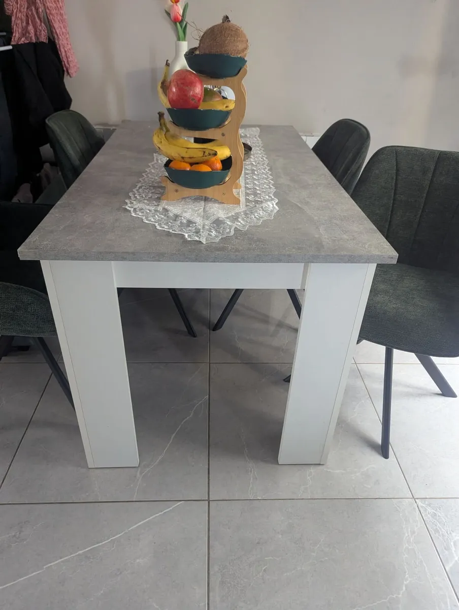 4 seater  grey Dining table without chairs - Image 1