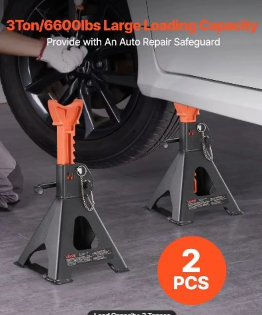 Jack Stands, 3 Ton (6,600 lbs) Capacity, 275-415 m - Image 2