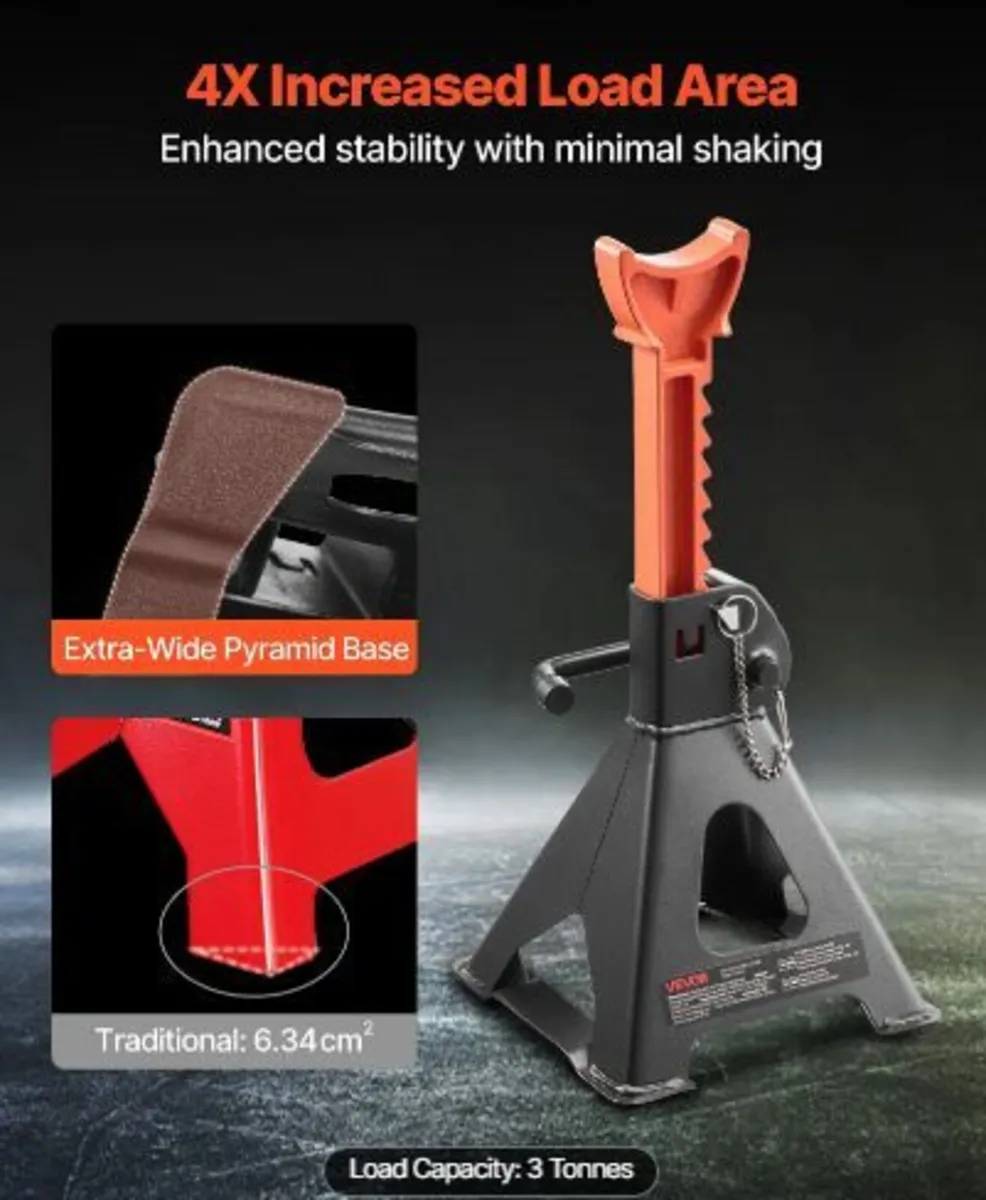 Jack Stands, 3 Ton (6,600 lbs) Capacity, 275-415 m - Image 4