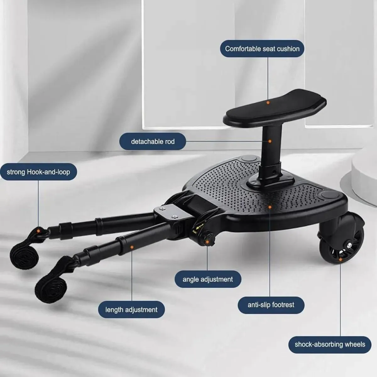 Stroller 2-in-1 Standing Ride Board with Seat - Image 1