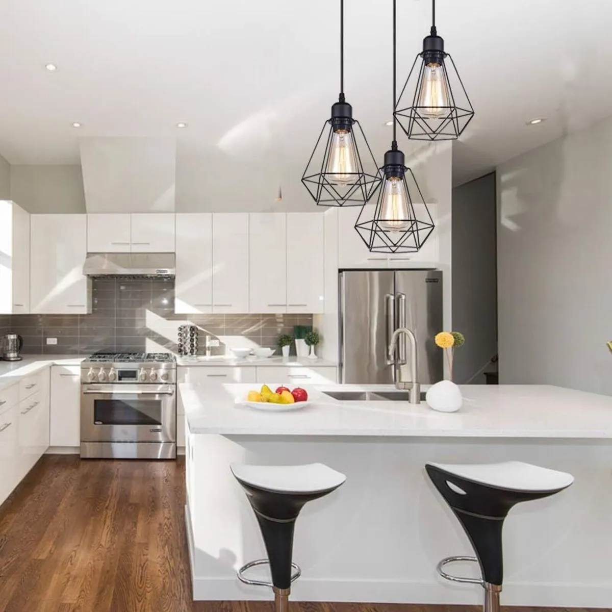 3 Light Vintage Industrial Pendant Ceiling Light - Image 1