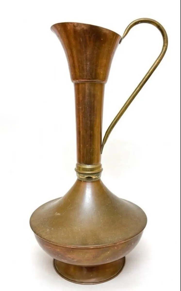 Tall Brass and copper jug