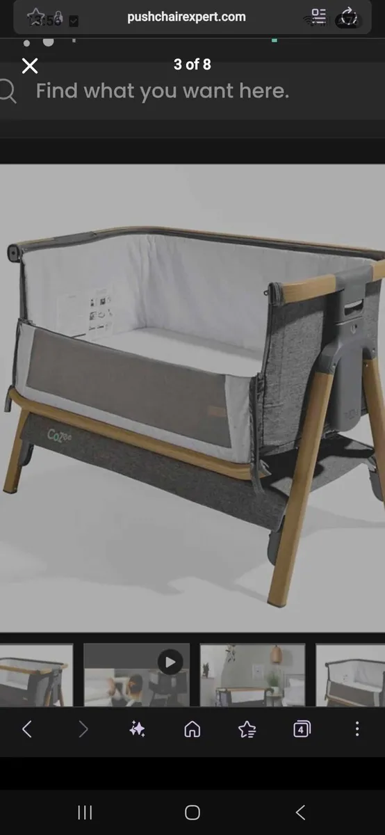 Tutti Bambini Cozee Bedside Crib - Oak & Charcoal - Image 3