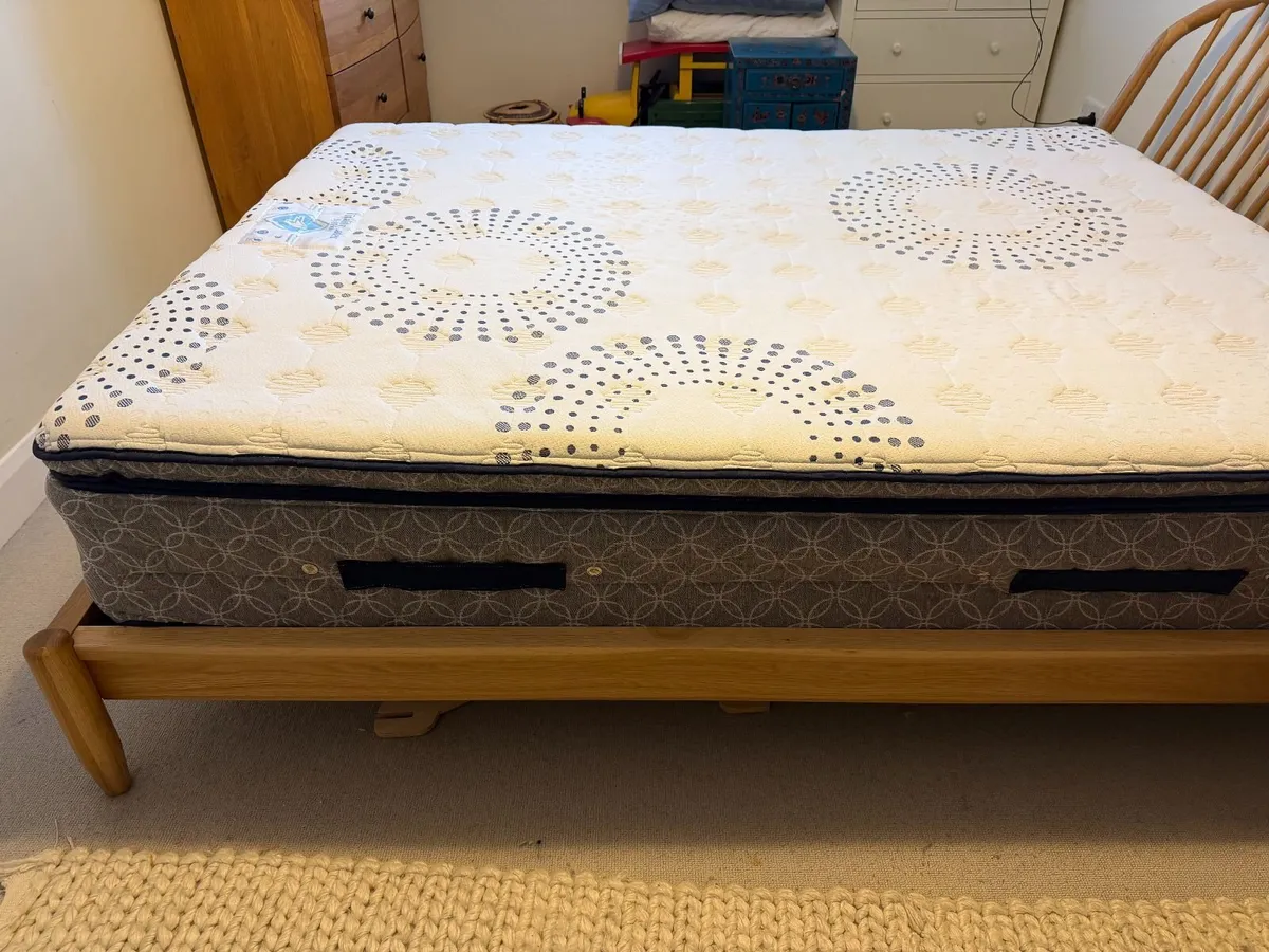 King size bed and mattress - Image 1